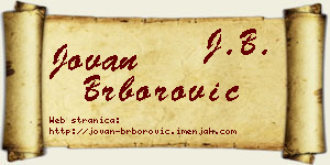 Jovan Brborović vizit kartica